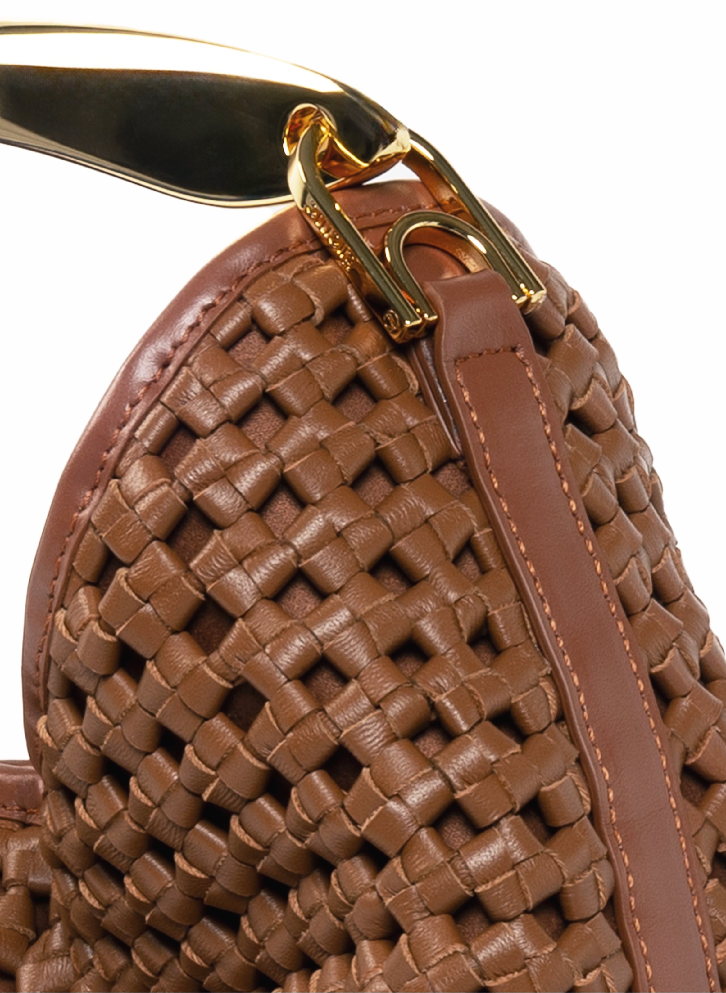 Boomerang Woven Leather Cognac