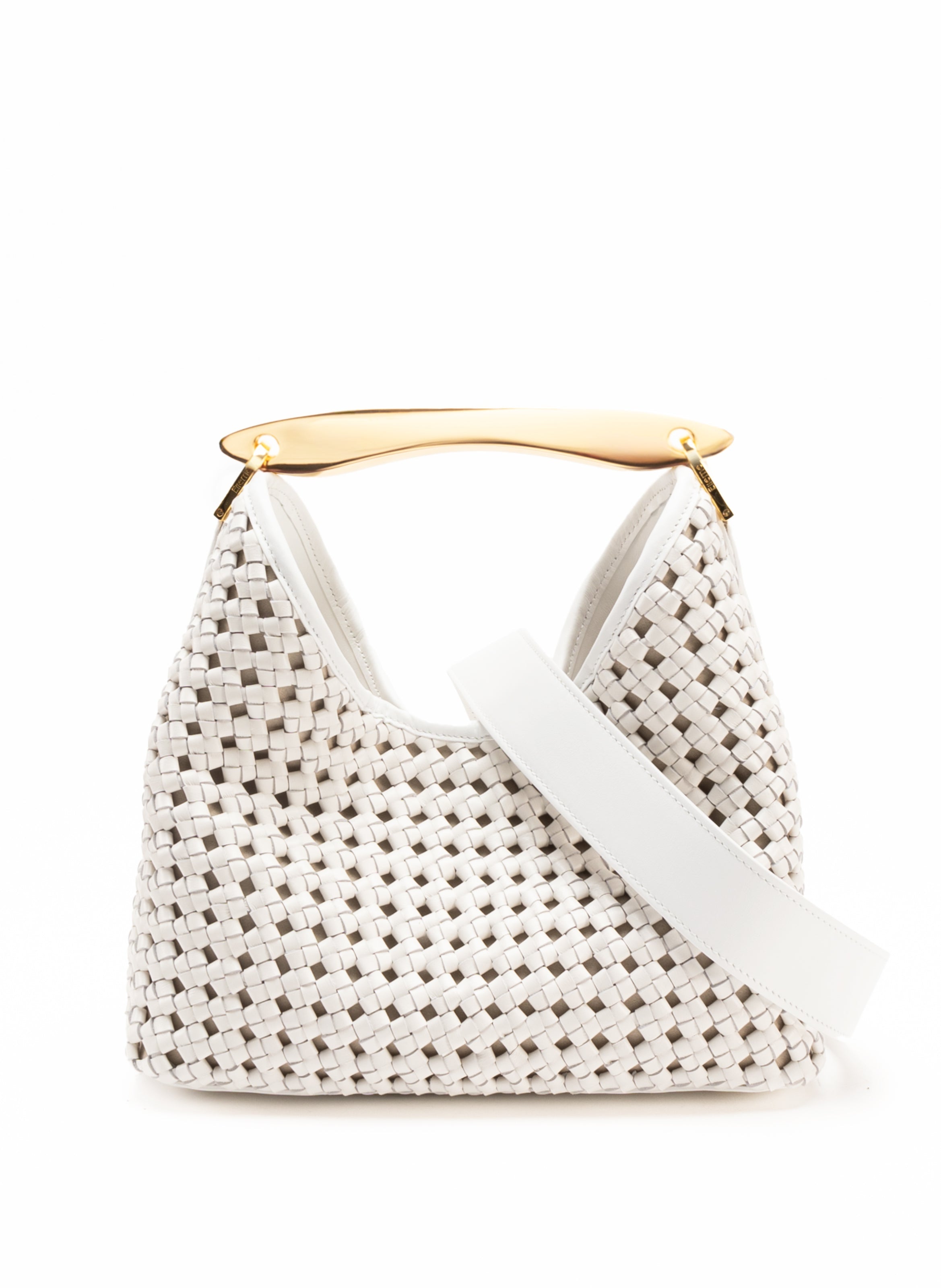 Boomerang Woven Leather White