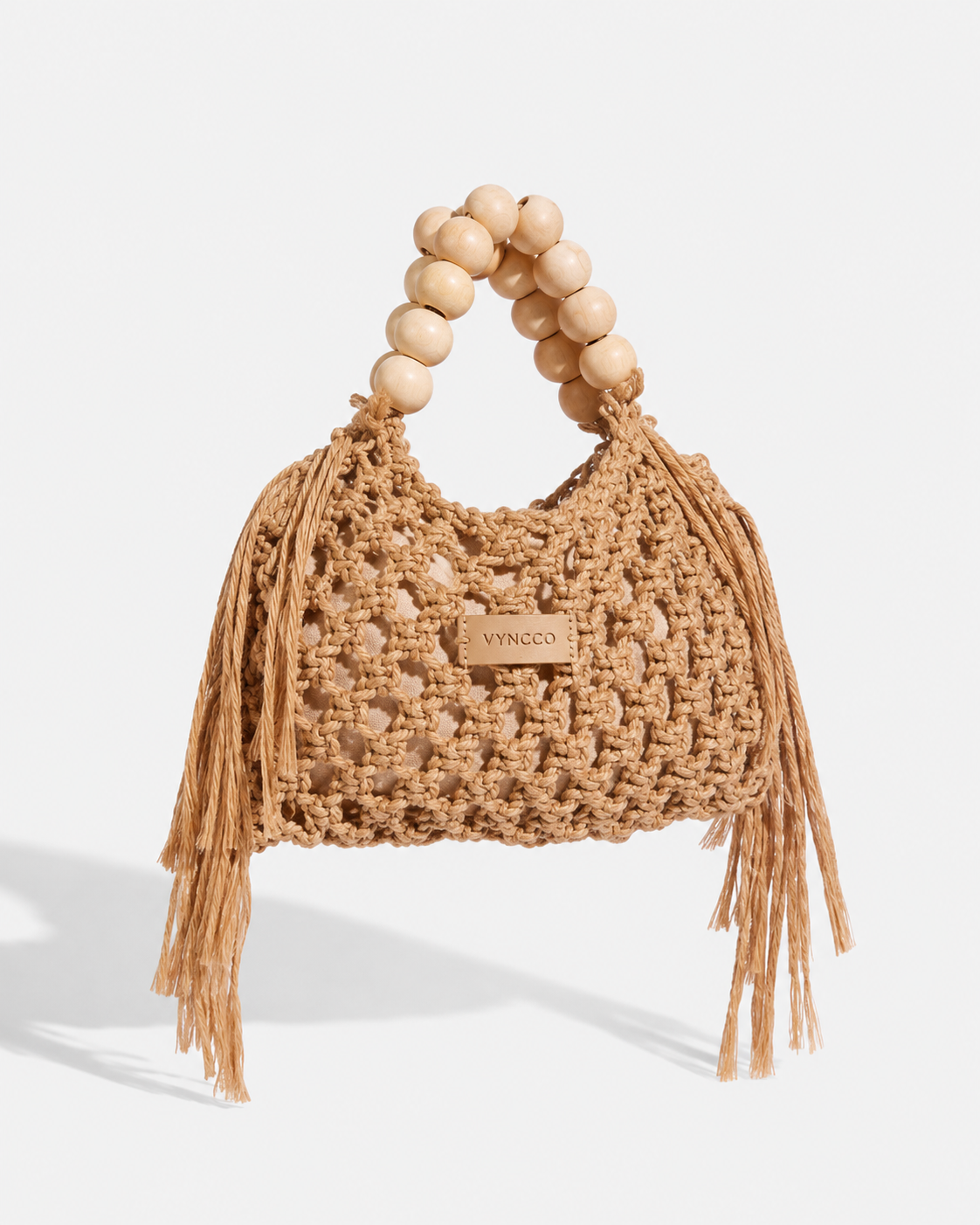 VYNCCO Beaded Macramé Fringe Bag
