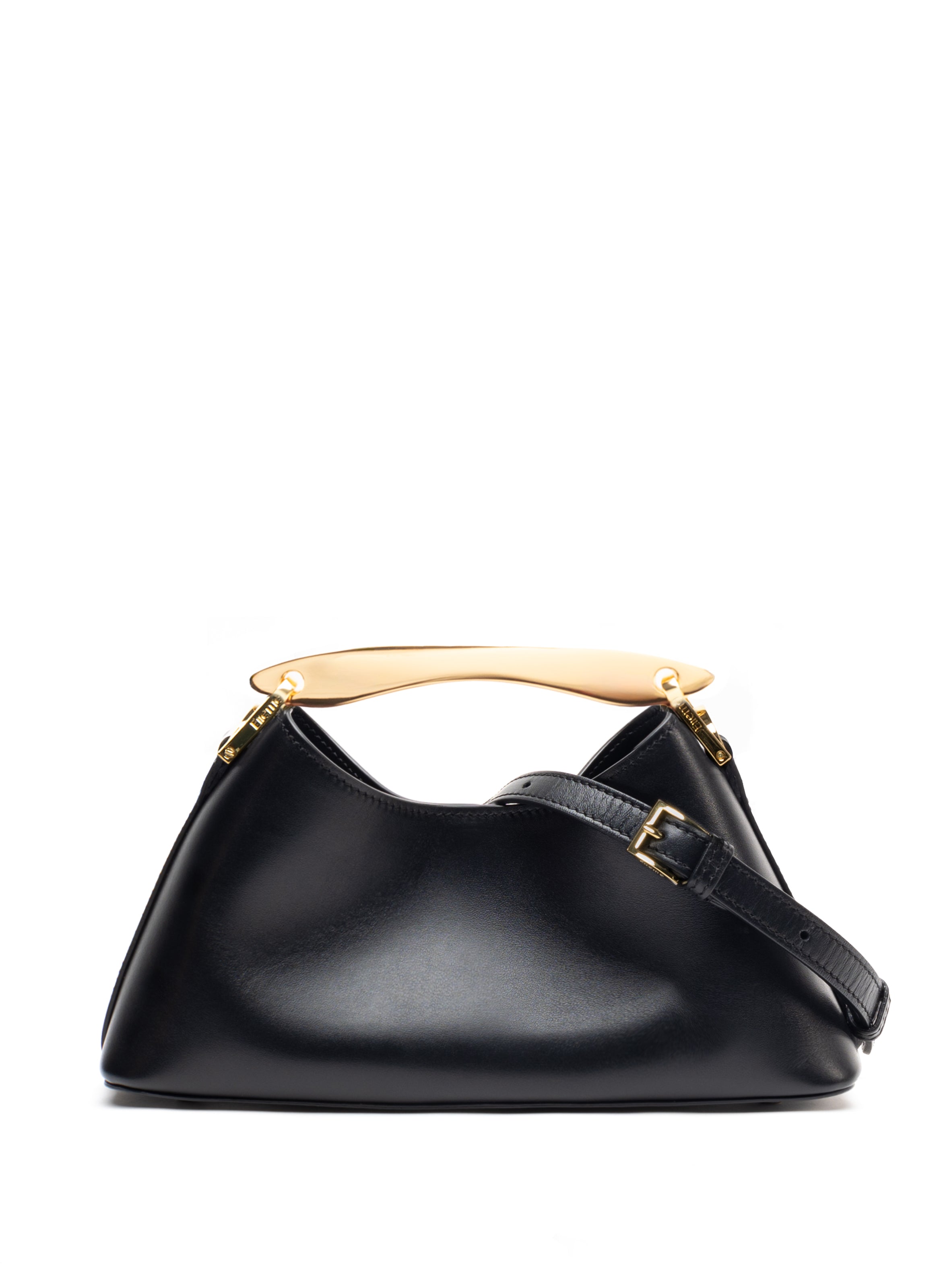 Mini Boomerang Leather Black - Gold