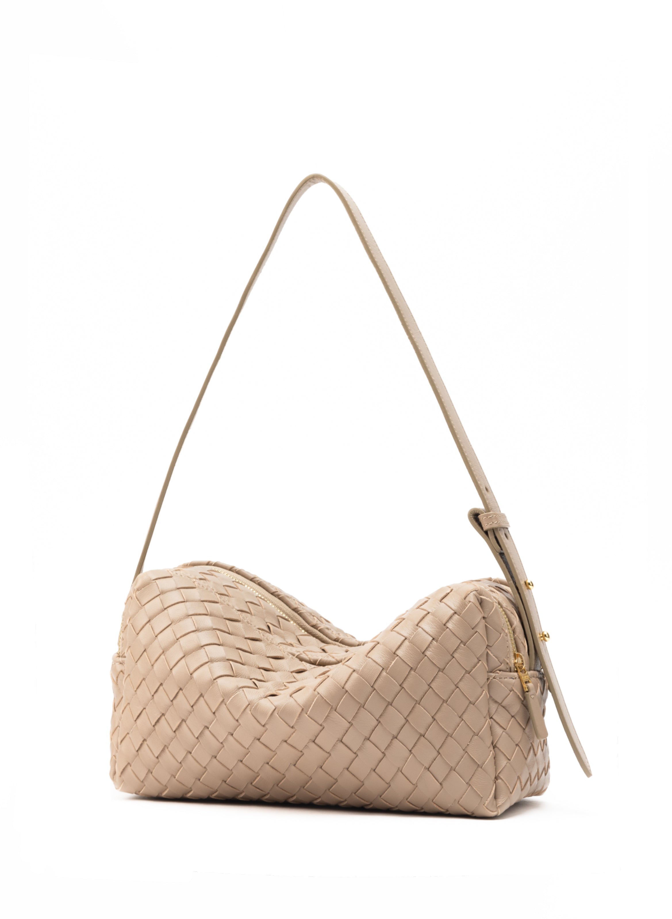 Trousse Woven Leather Taupe