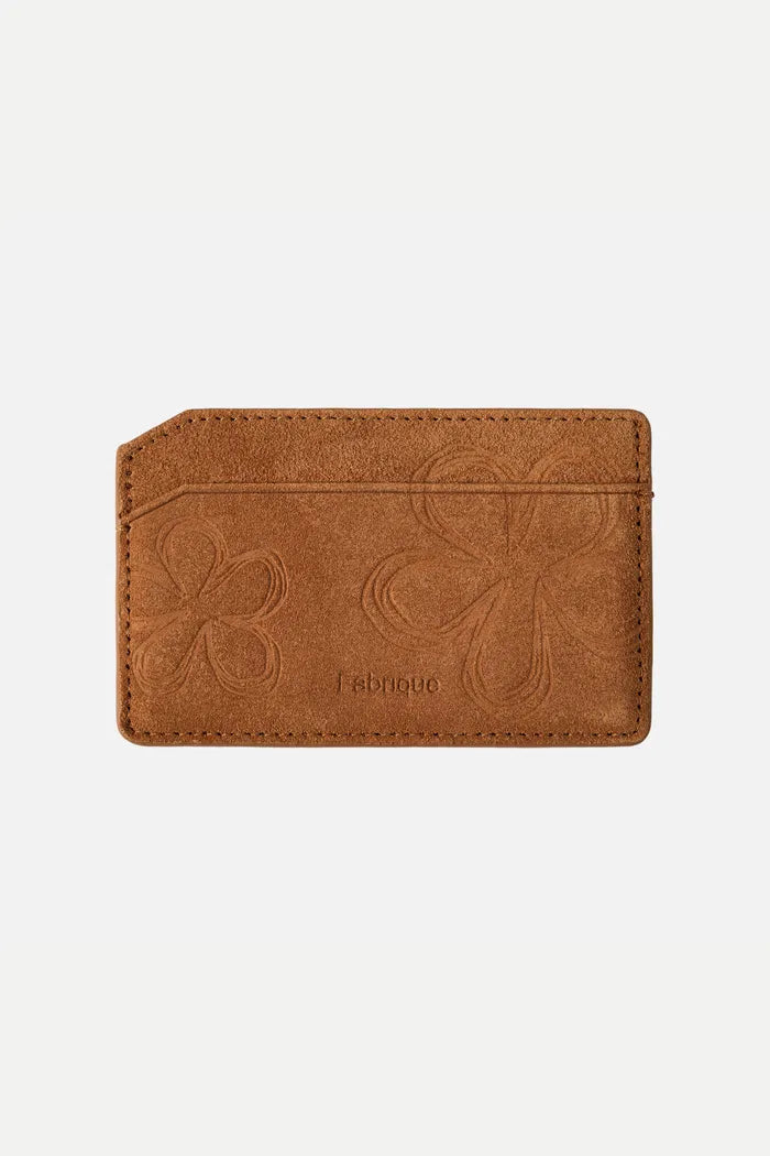 Bevel Double Layer Card Holder in Calfskin Leather