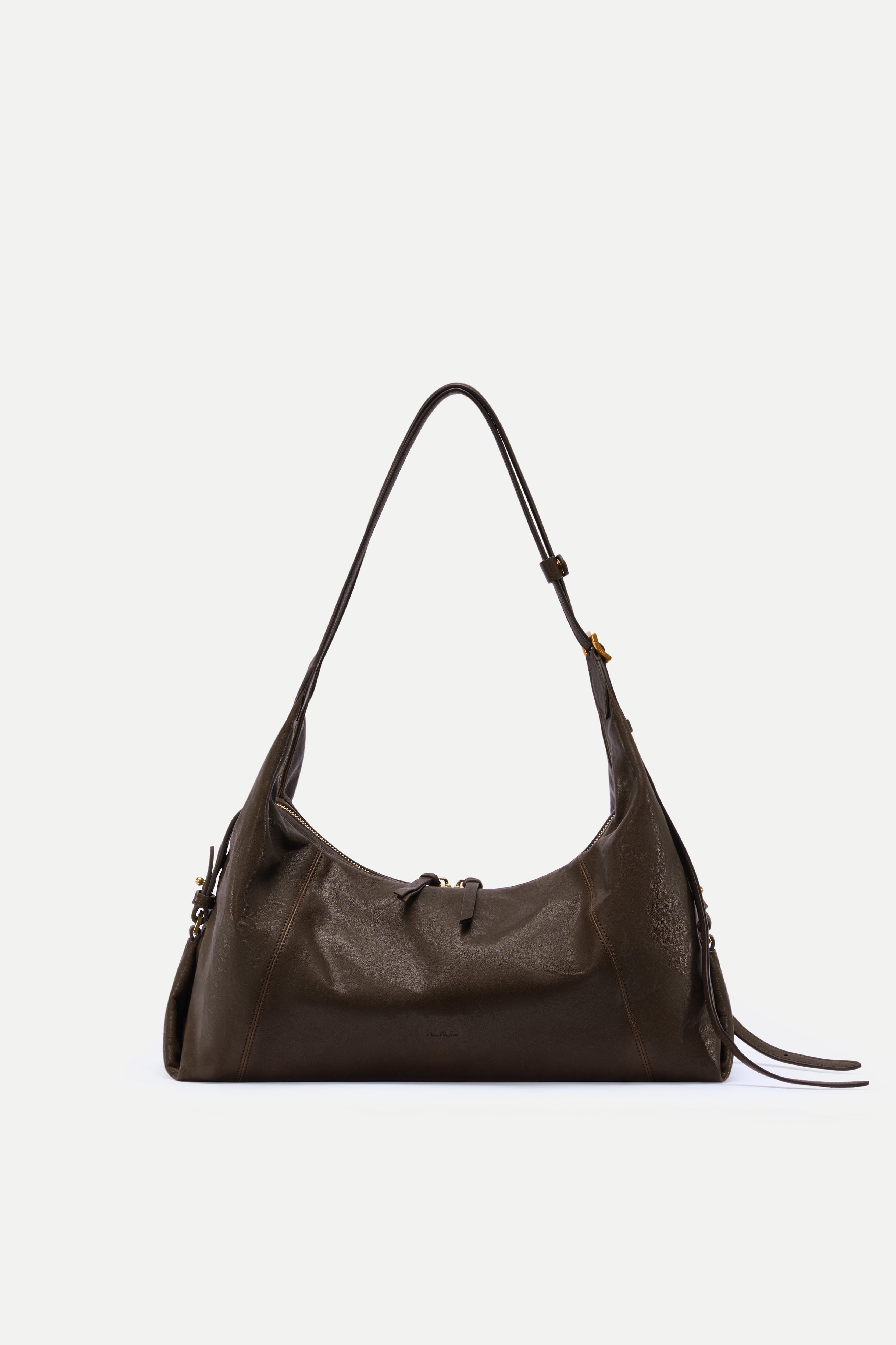 Aura Slouchy Medium Hobo Bag in Vegetable-Tanned Leather