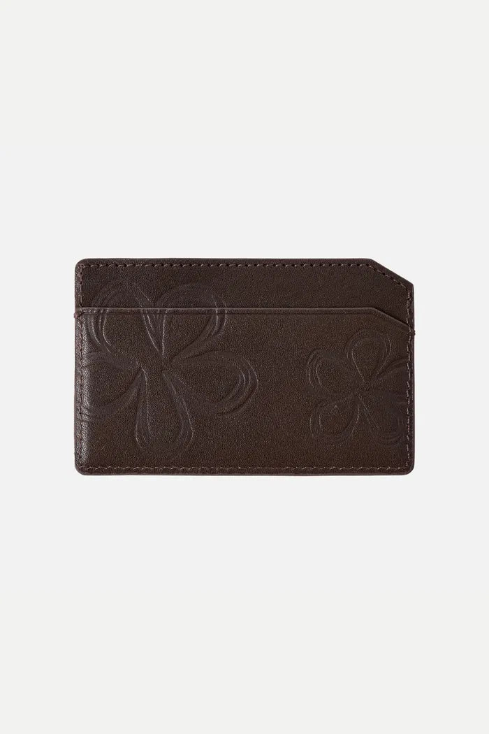 Bevel Double Layer Card Holder in Calfskin Leather