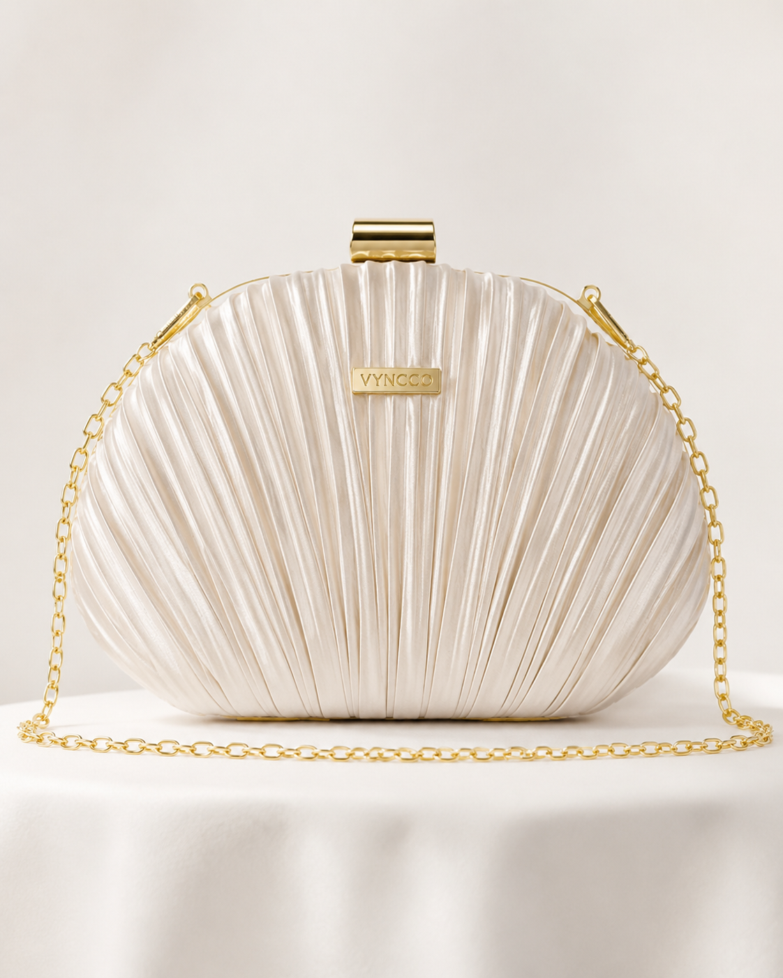 VYNCCO Pearl Pleated Evening Clutch