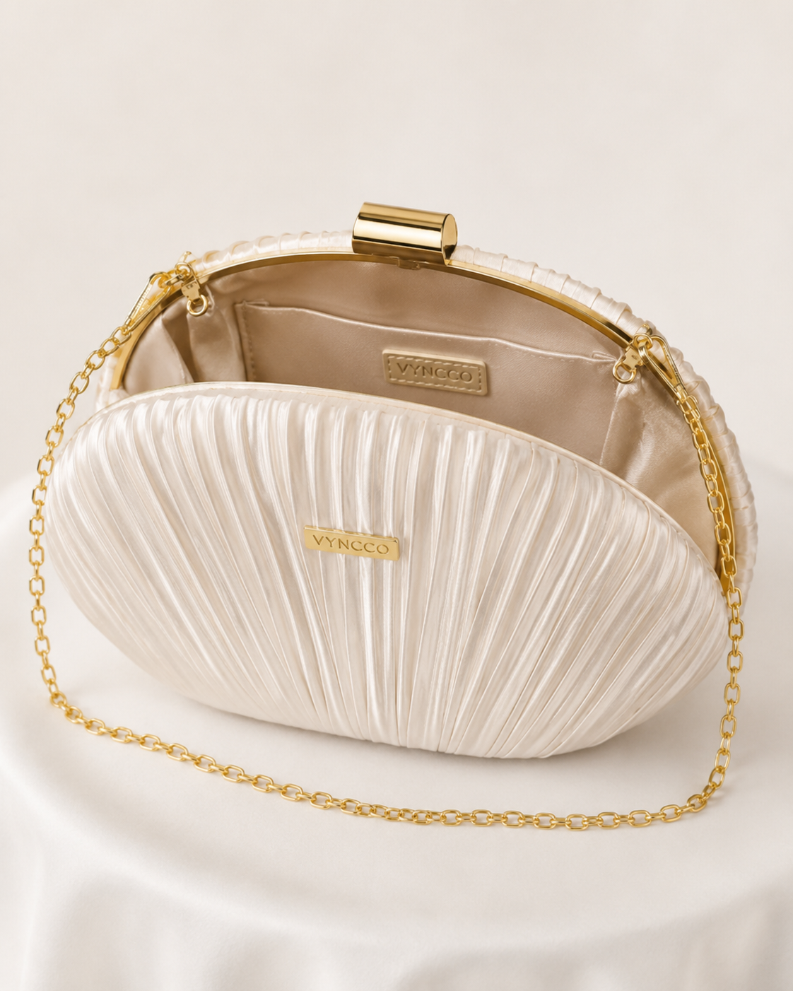 VYNCCO Pearl Pleated Evening Clutch