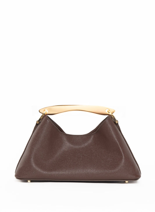 Mini Boomerang Leather Caviar Dark Brown