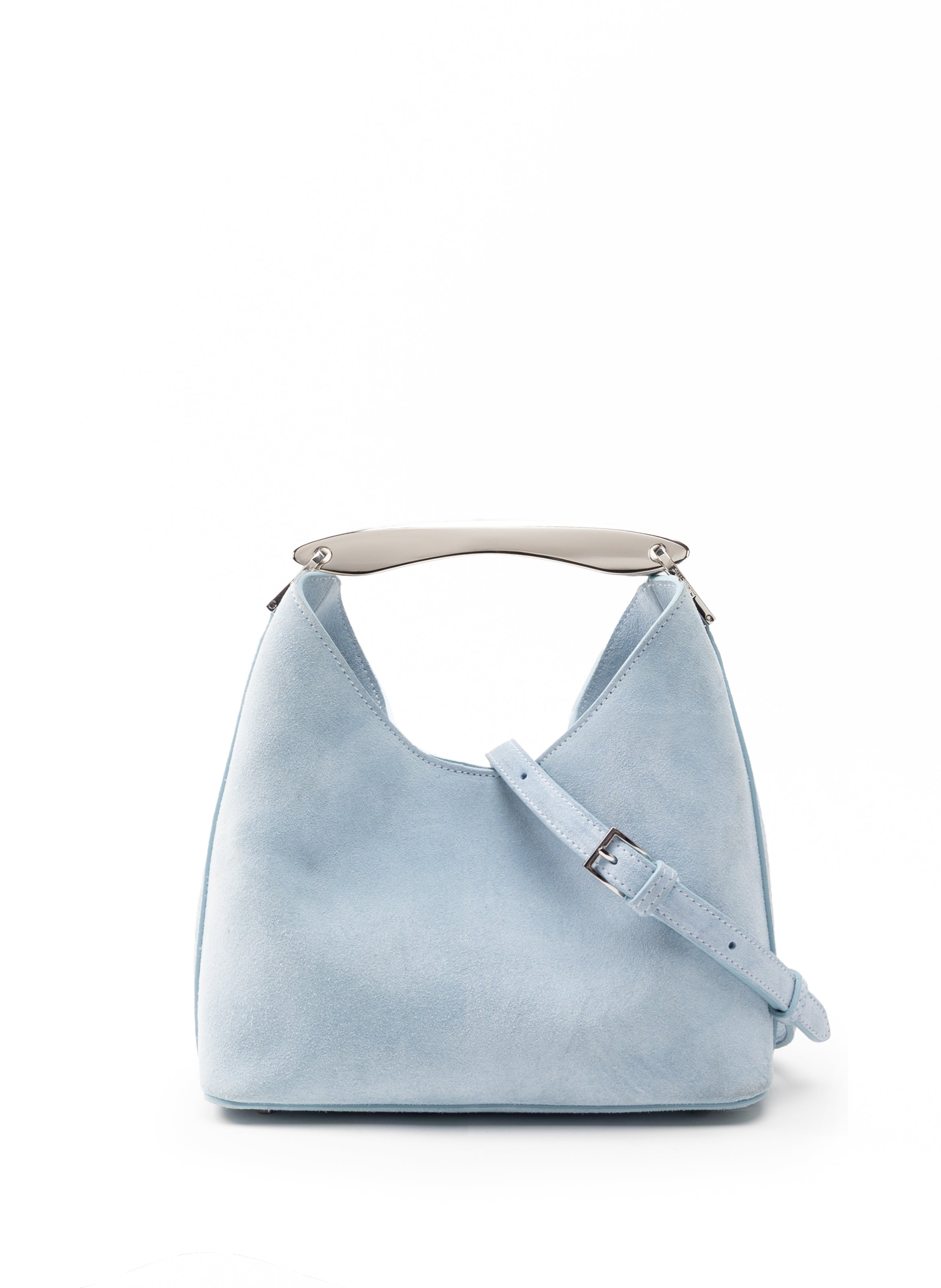 Small Boomerang Suede Light Blue - Silver