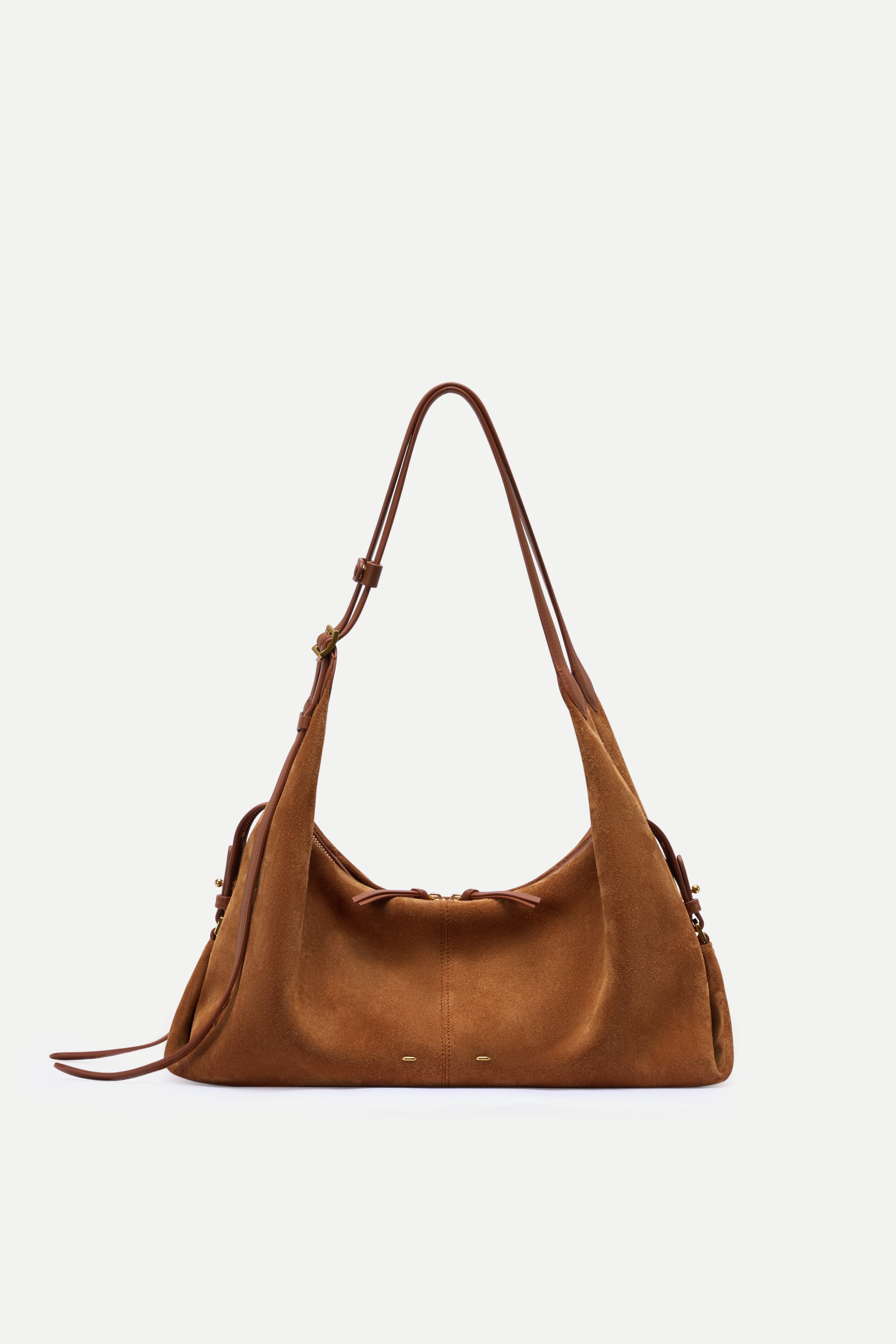 Aura Slouchy Medium Hobo Bag in Soft Velvety Suede